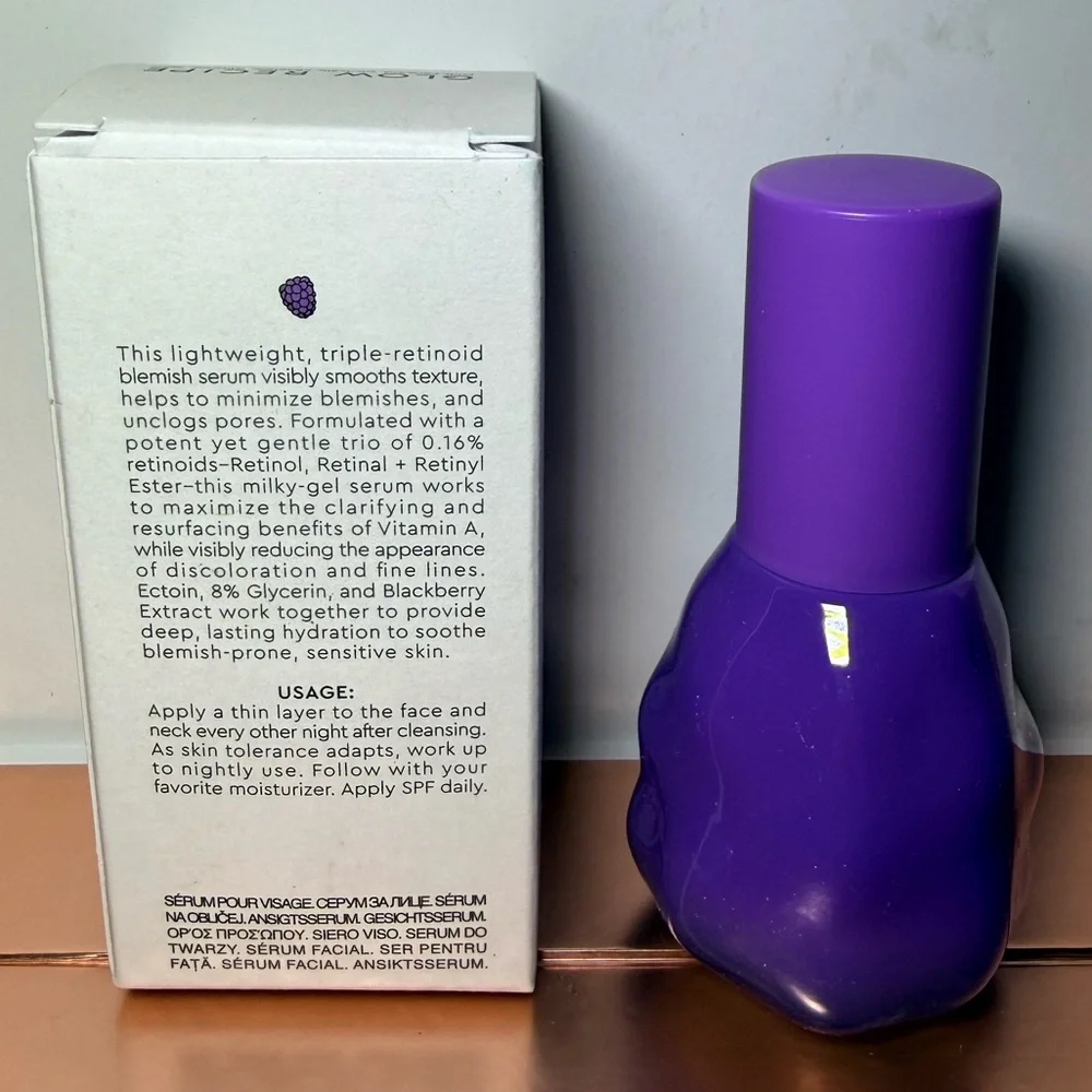 Glow Recipe Blackberry Retinol Blemish Serum $45 MSRP Full Size Brand New In Box - Picture 4 of 6